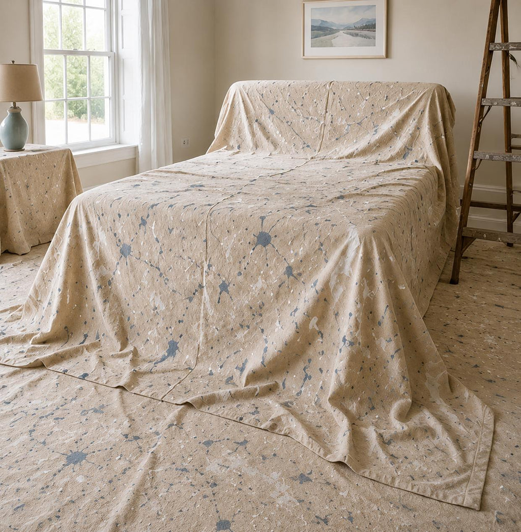 Heavy Duty Natural Canvas Drop Cloth Painter Sheet – Thick & Absorbent Cover