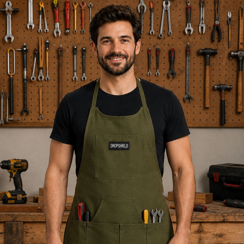 8 Pocket Apron – Professional Grade Heavy Duty Work Apron with Adjustable Straps