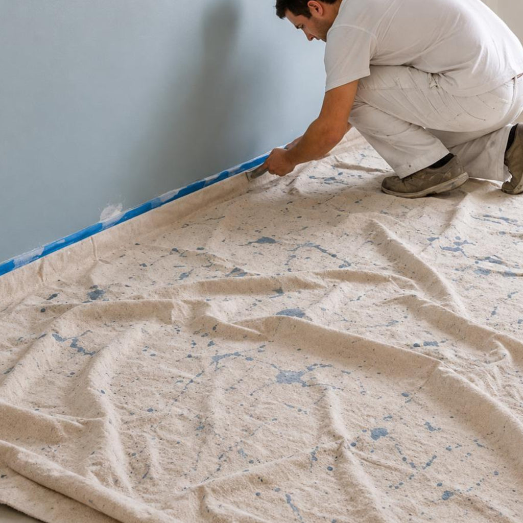 Heavy Duty Natural Canvas Drop Cloth Painter Sheet – Thick & Absorbent Cover