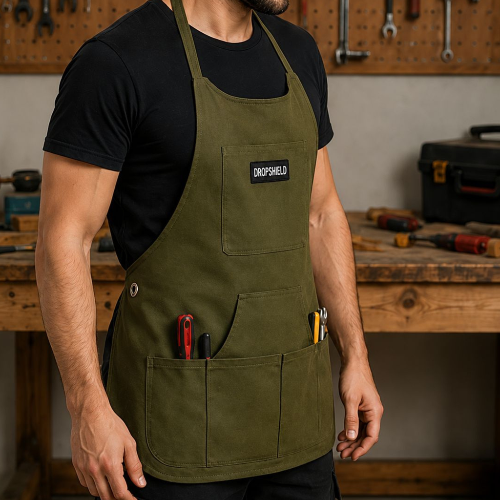 8 Pocket Apron – Professional Grade Heavy Duty Work Apron with Adjustable Straps