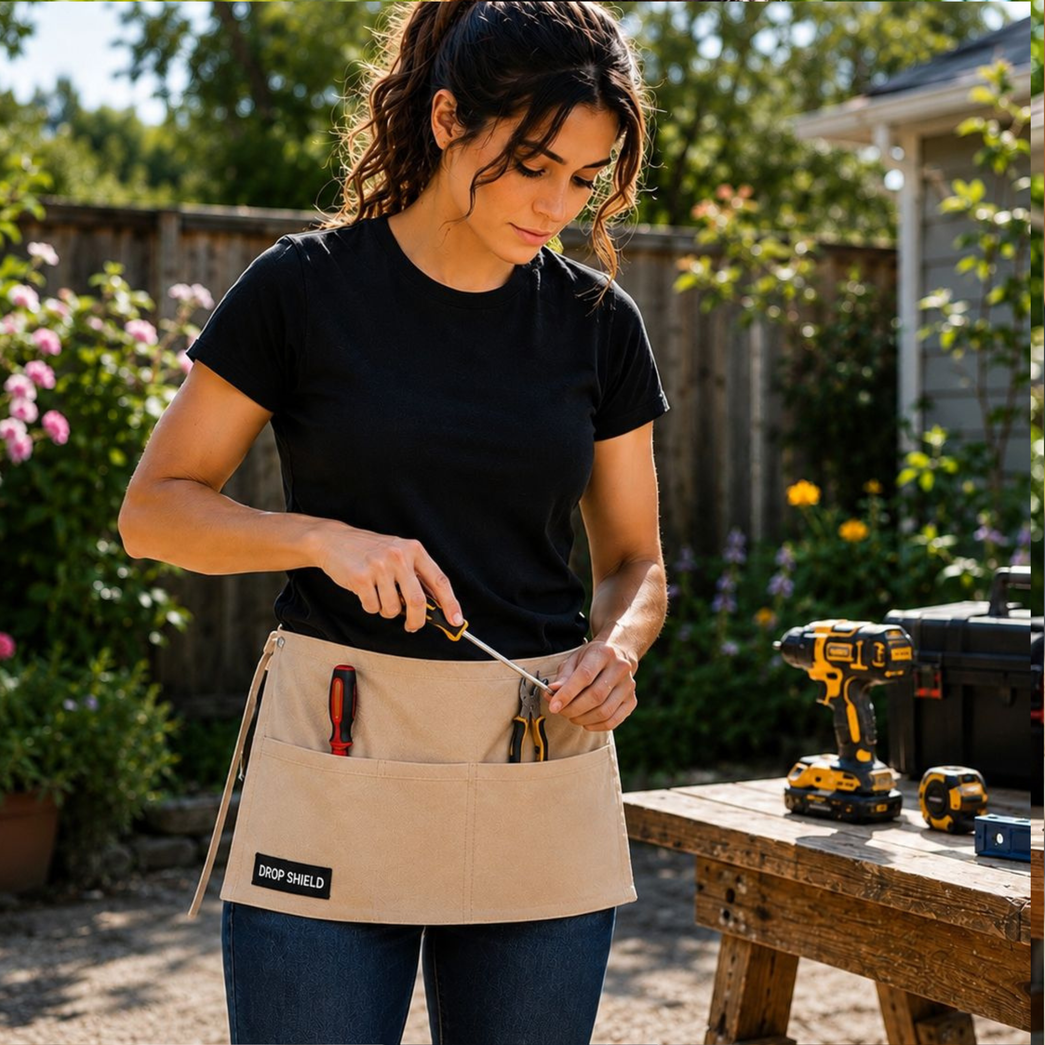 2-Pocket Waist Apron – 4 Pack Professional Grade Heavy Duty Work Apron with Adjustable Straps