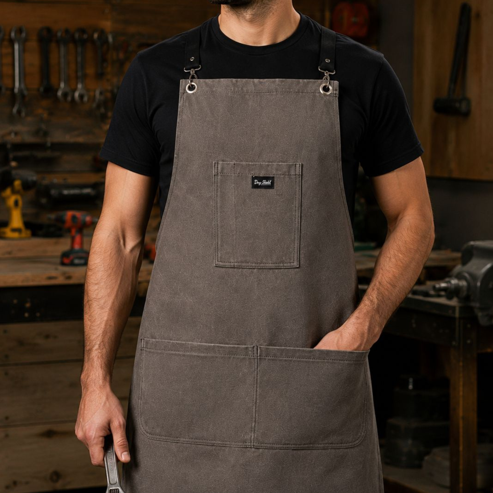 4-Pocket Apron – Professional Grade Heavy Duty Work Apron with Adjustable Straps