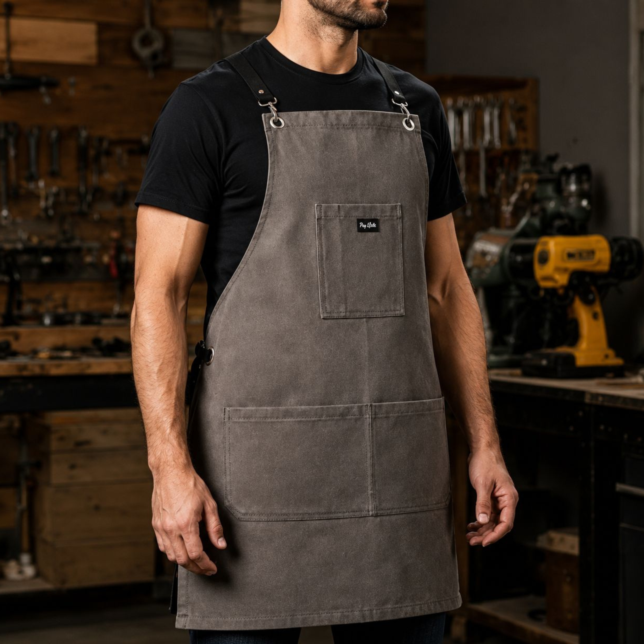 4-Pocket Apron – Professional Grade Heavy Duty Work Apron with Adjustable Straps