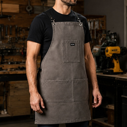 4-Pocket Apron – Professional Grade Heavy Duty Work Apron with Adjustable Straps