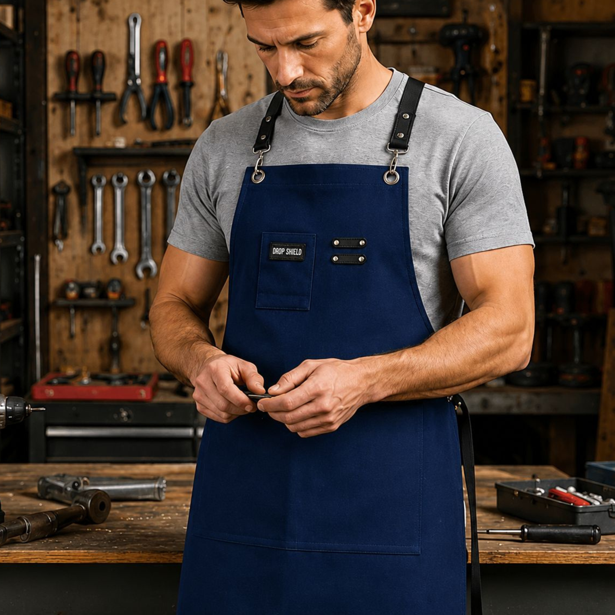 3-Pocket Apron – Professional Grade Heavy Duty Work Apron with Adjustable Straps