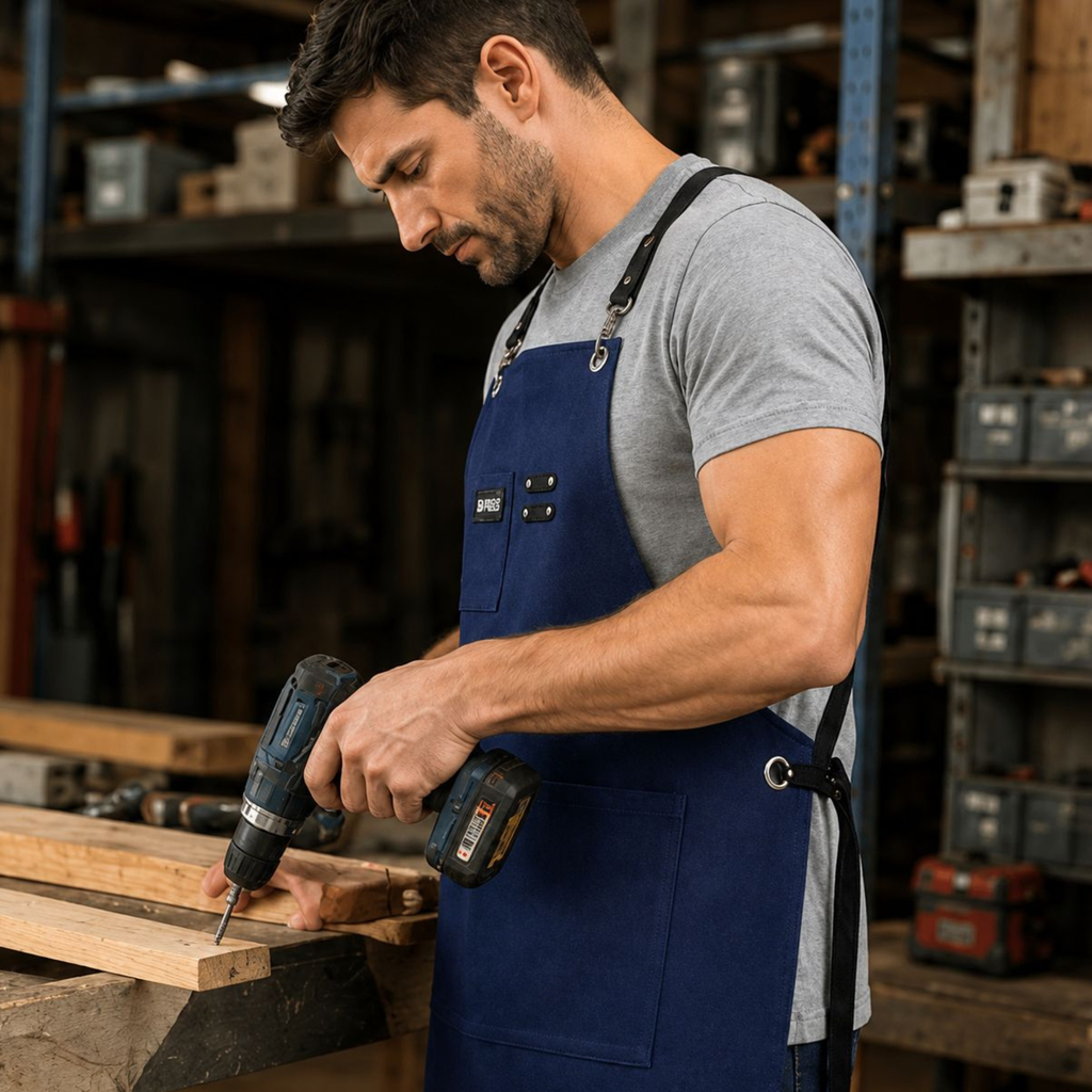 3-Pocket Apron – Professional Grade Heavy Duty Work Apron with Adjustable Straps