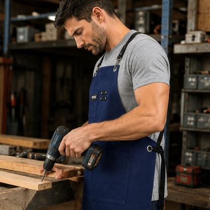 3-Pocket Apron – Professional Grade Heavy Duty Work Apron with Adjustable Straps