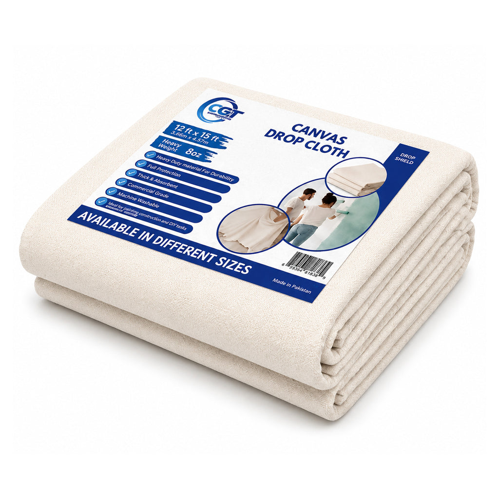 Heavy Duty Natural Canvas Drop Cloth Painter Sheet – Thick & Absorbent Cover